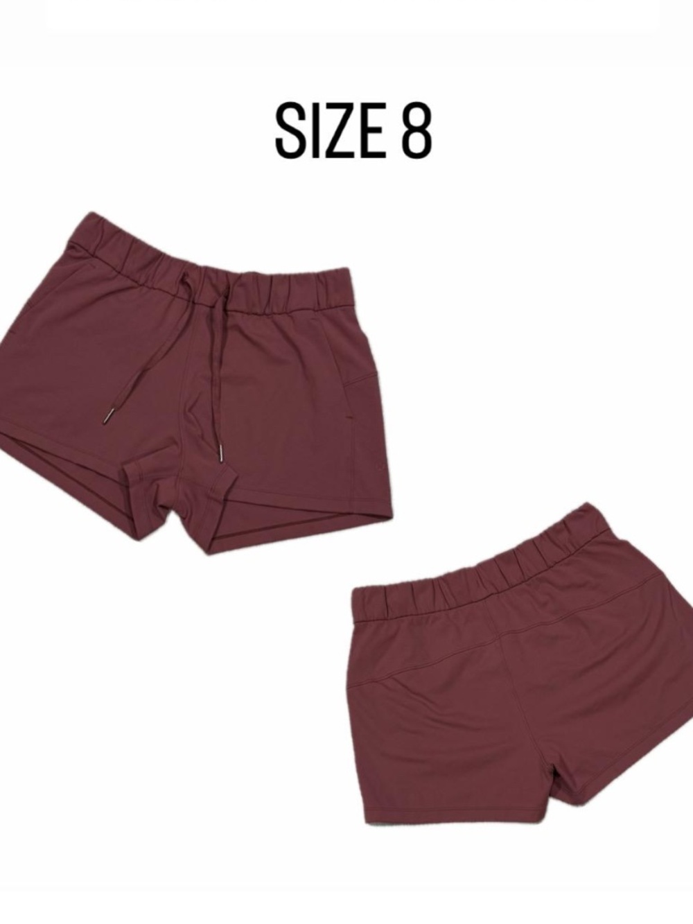 Lululemon HR Shorts - Size 8 - Deep Plum/Burgundy - High-Rise Lounge Shorts.
